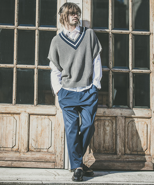 CAMBIO（カンビオ）の「mcg2405-チルデンルーズニットベスト（ベスト・メンズ・ブラック/グレー/ネイビー・S/M/L）」の5枚目の写真