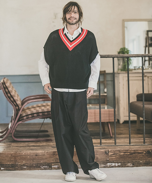 CAMBIO（カンビオ）の「mcg2405-チルデンルーズニットベスト（ベスト・メンズ・ブラック/グレー/ネイビー・S/M/L）」の17枚目の写真