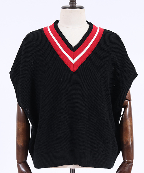 CAMBIO（カンビオ）の「mcg2405-チルデンルーズニットベスト（ベスト・メンズ・ブラック/グレー/ネイビー・S/M/L）」の10枚目の写真