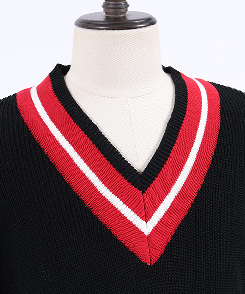 CAMBIO（カンビオ）の「mcg2405-チルデンルーズニットベスト（ベスト・メンズ・ブラック/グレー/ネイビー・S/M/L）」の12枚目の写真