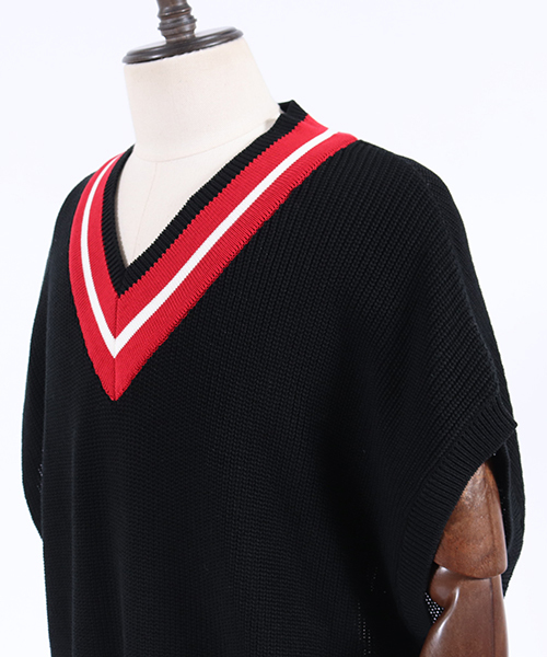 CAMBIO（カンビオ）の「mcg2405-チルデンルーズニットベスト（ベスト・メンズ・ブラック/グレー/ネイビー・S/M/L）」の13枚目の写真