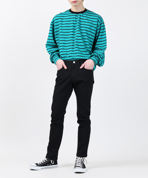 DING（ディング）の「DING/ボーダーロンT（Tシャツ/カットソー・レディース・グリーン/イエロー/ホワイト・FREE）」の9枚目の写真