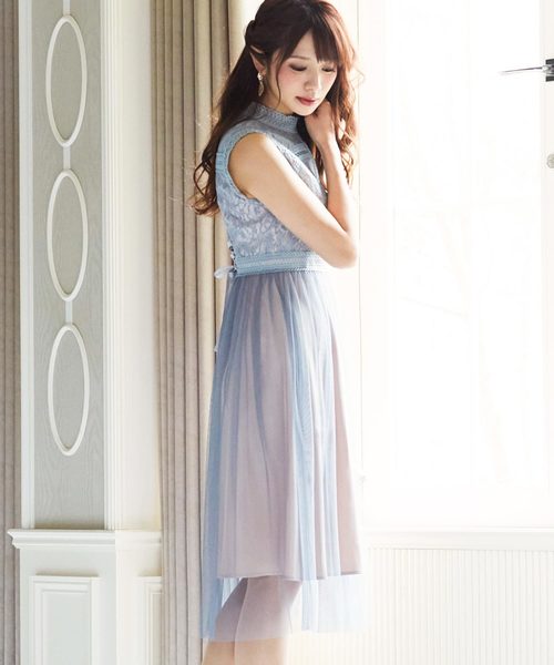 極美品フォクシーパーフェクトドレスチュールワンピース切り替え2023