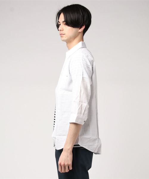 JEANS MATE(ジーンズメイト)の「7分袖アンサンブル(シャツ/ブラウス・メンズ・ブラック/ホワイト/ブルー・LARGE/MEDIUM)」の4枚目の写真