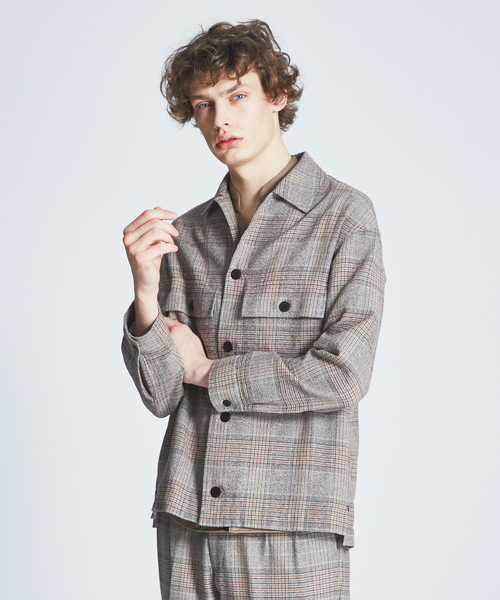 ABAHOUSE（アバハウス）の「ブークレーグレンチェックシャツブルゾン（シャツ/ブラウス・メンズ・ベージュ/ブラウン・44/46/48）」の5枚目の写真