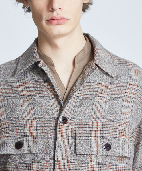 ABAHOUSE（アバハウス）の「ブークレーグレンチェックシャツブルゾン（シャツ/ブラウス・メンズ・ベージュ/ブラウン・44/46/48）」の7枚目の写真