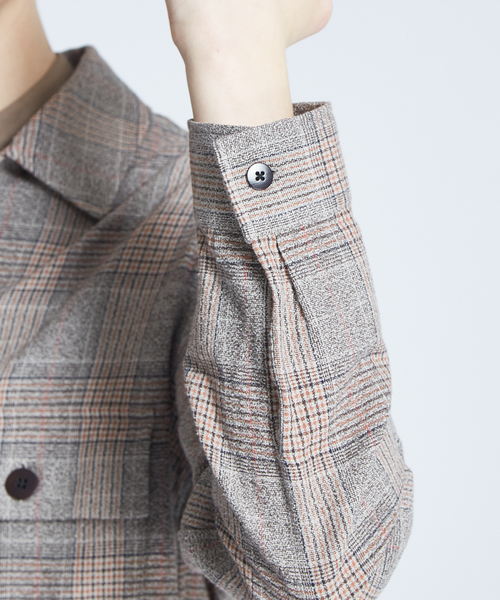 ABAHOUSE（アバハウス）の「ブークレーグレンチェックシャツブルゾン（シャツ/ブラウス・メンズ・ベージュ/ブラウン・44/46/48）」の16枚目の写真