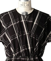 drawer チェックギャザーボリュームワンピース　ドゥロワー Drawer（ドゥロワー）の「Drawer チェックギャザーワンピース