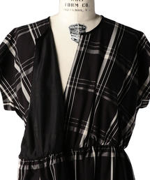 Drawer（ドゥロワー）の「Drawer チェックギャザーワンピース