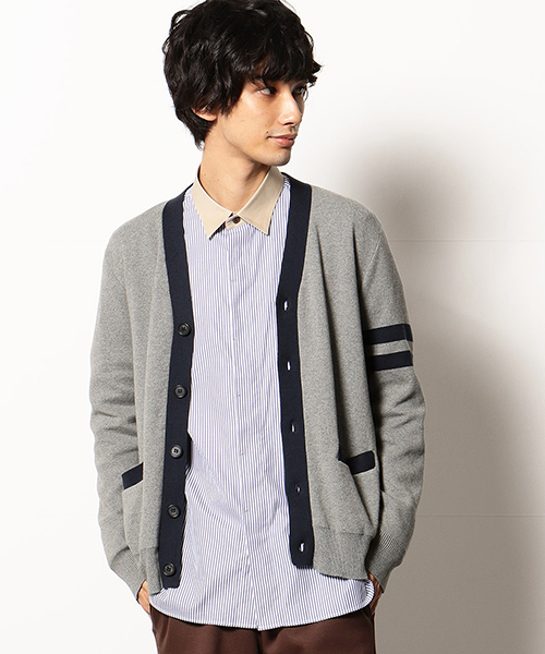 COMME CA COMMUNE(コムサコミューン)の「スクールカーディガン(カーディガン/ボレロ・メンズ・グレー/レッド・MEDIUM/LARGE)」の4枚目の写真