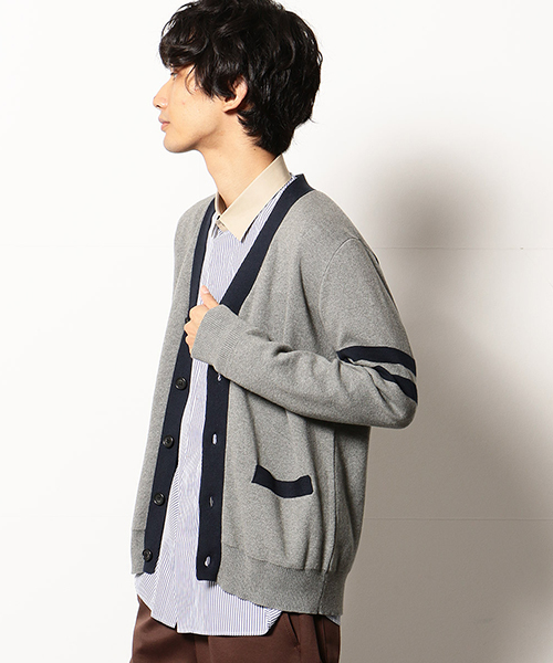 COMME CA COMMUNE(コムサコミューン)の「スクールカーディガン(カーディガン/ボレロ・メンズ・グレー/レッド・MEDIUM/LARGE)」の5枚目の写真