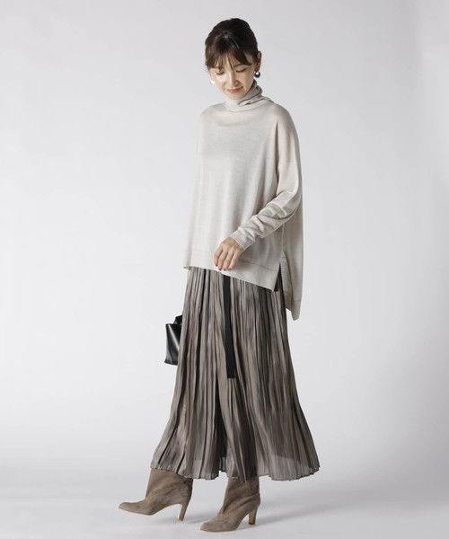 1er Arrondissement（プルミエアロンディスモン）の「プラチナ割差繊サテンスカート（スカート・レディース・グレイッシュベージュ/カーキ・38/36）」の14枚目の写真