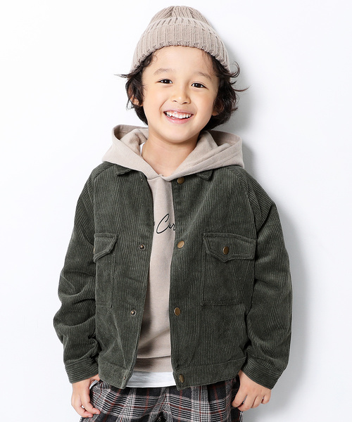 devirock（デビロック）の「ビッグシルエットコーデュロイジャケット（その他アウター・キッズ・カーキ/パープル系その他/モカ/ベージュ/ブラック・160cm/150cm/130cm/140cm/120cm/100cm/110cm）」の5枚目の写真