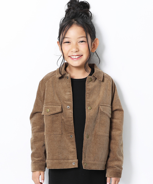 devirock（デビロック）の「ビッグシルエットコーデュロイジャケット（その他アウター・キッズ・カーキ/パープル系その他/モカ/ベージュ/ブラック・160cm/150cm/130cm/140cm/120cm/100cm/110cm）」の3枚目の写真