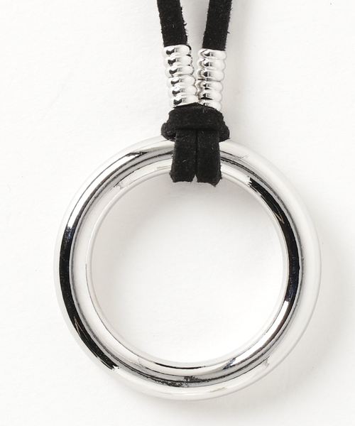 WEGO（ウィゴー）の「WEGO/レザーポイントリングネックレス（ネックレス・メンズ・ブラック・FREE）」の3枚目の写真
