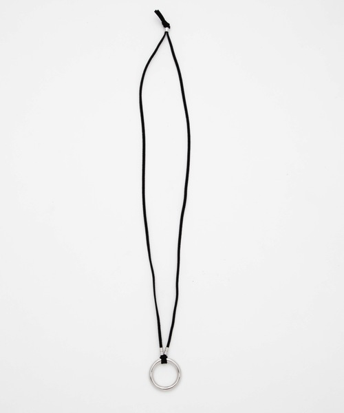 WEGO（ウィゴー）の「WEGO/レザーポイントリングネックレス（ネックレス・メンズ・ブラック・FREE）」の4枚目の写真