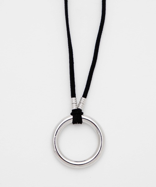 WEGO（ウィゴー）の「WEGO/レザーポイントリングネックレス（ネックレス・メンズ・ブラック・FREE）」の5枚目の写真