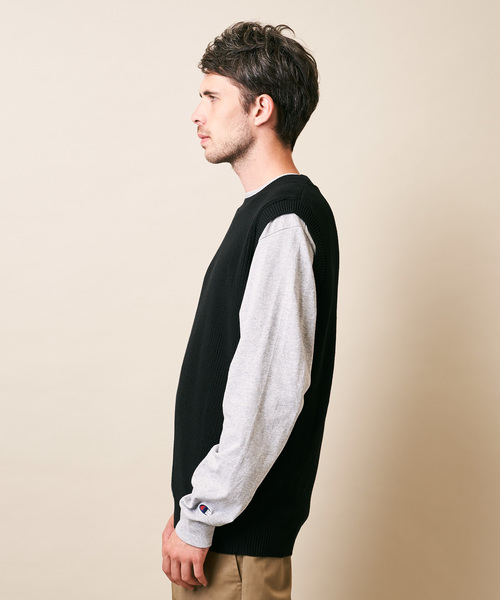 ADPOSION（アドポーション）の「【日本製】片畦編み ニットベスト（ベスト・メンズ・ブラック/ネイビー/ブラウン・MEDIUM/LARGE）」の22枚目の写真