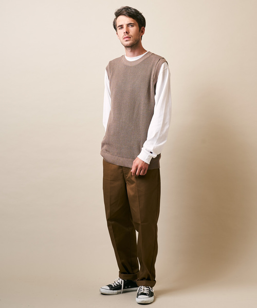 ADPOSION（アドポーション）の「【日本製】片畦編み ニットベスト（ベスト・メンズ・ブラック/ネイビー/ブラウン・MEDIUM/LARGE）」の16枚目の写真