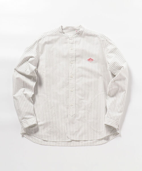 DANTON(ダントン)の「【DANTON/ダントン】バンドカラーストライプシャツ #JD-3607 TRD(シャツ/ブラウス・メンズ・ブルー系その他2/グレー系その他・44/40/38/42)」の2枚目の写真