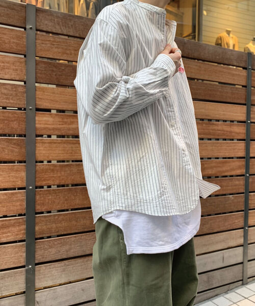 DANTON/ダントン】バンドカラーストライプシャツ #JD-3607 TRD（シャツ