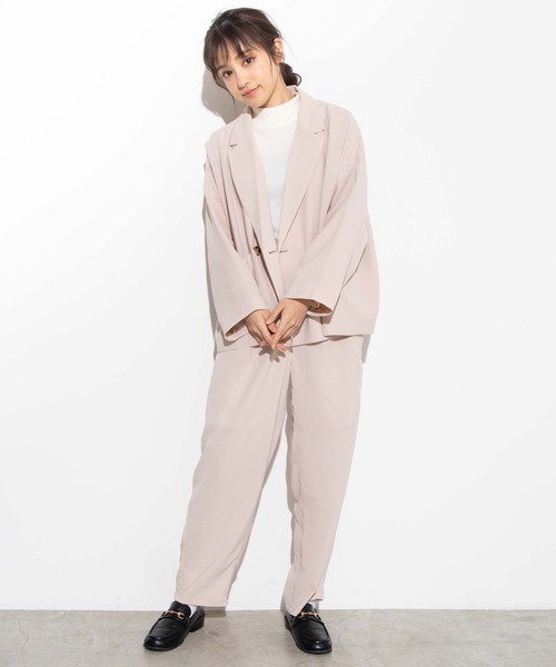 WEGO（ウィゴー）の「WEGO/セットアップワイドペグパンツ（スラックス・レディース・グレー系その他/ナチュラル・FREE）」の10枚目の写真