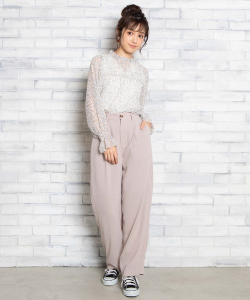 WEGO（ウィゴー）の「WEGO/セットアップワイドペグパンツ（スラックス・レディース・グレー系その他/ナチュラル・FREE）」の8枚目の写真