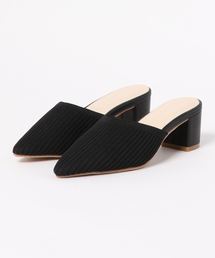 チャンキーヒールニットミュールサンダル