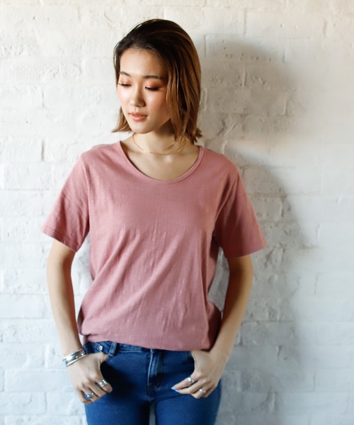 Auntie Rosa Holiday(アンティローザホリデー)の「シアースラブTシャツ(Tシャツ/カットソー・レディース・ホワイト/ブラック/ベージュ/ピンク/ライトグリーン・FREE)」の12枚目の写真