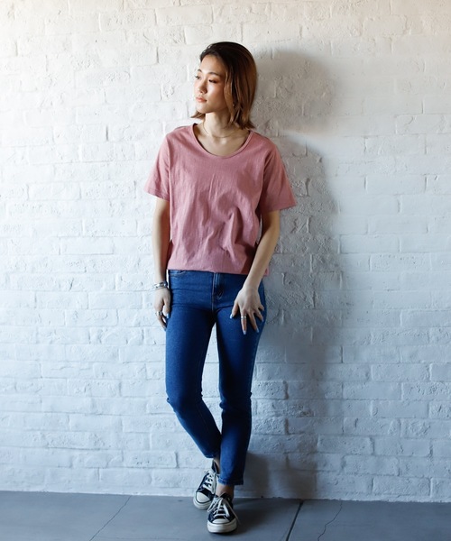 Auntie Rosa Holiday(アンティローザホリデー)の「シアースラブTシャツ(Tシャツ/カットソー・レディース・ホワイト/ブラック/ベージュ/ピンク/ライトグリーン・FREE)」の14枚目の写真
