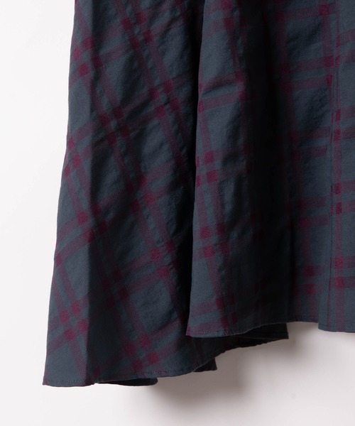 LAYMEE（レイミー）の「Holt shirts OP / ホルトシャツワンピース（シャツワンピース・レディース・ベージュ/ブルー系その他/ブラック×パープル・FREE）」の19枚目の写真