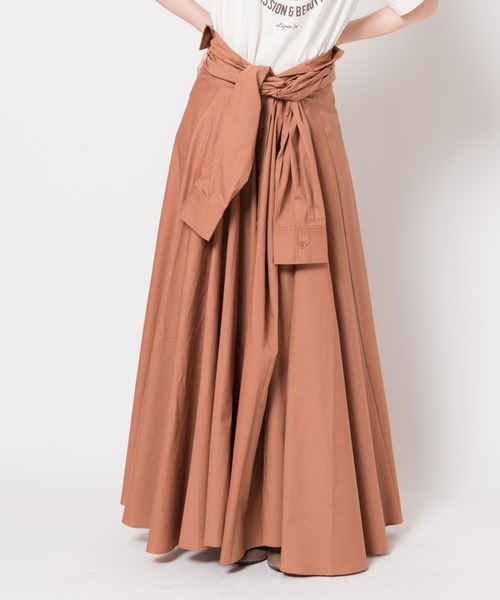 LAYMEE（レイミー）の「Holt shirts OP / ホルトシャツワンピース（シャツワンピース・レディース・ベージュ/ブルー系その他/ブラック×パープル・FREE）」の6枚目の写真