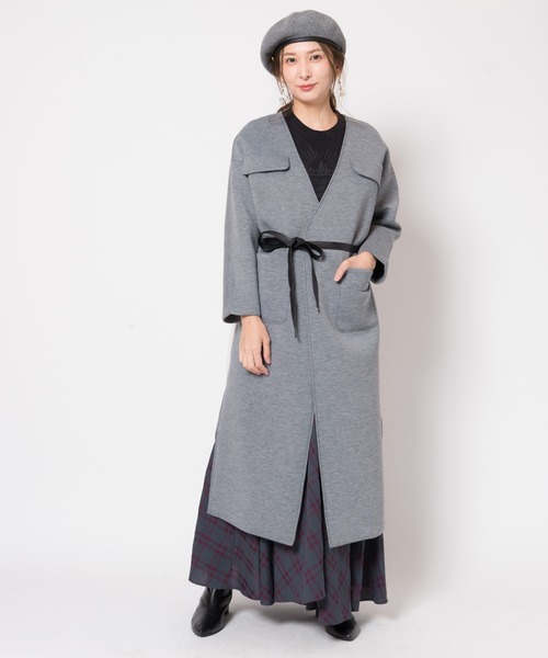 LAYMEE（レイミー）の「Holt shirts OP / ホルトシャツワンピース（シャツワンピース・レディース・ベージュ/ブルー系その他/ブラック×パープル・FREE）」の17枚目の写真