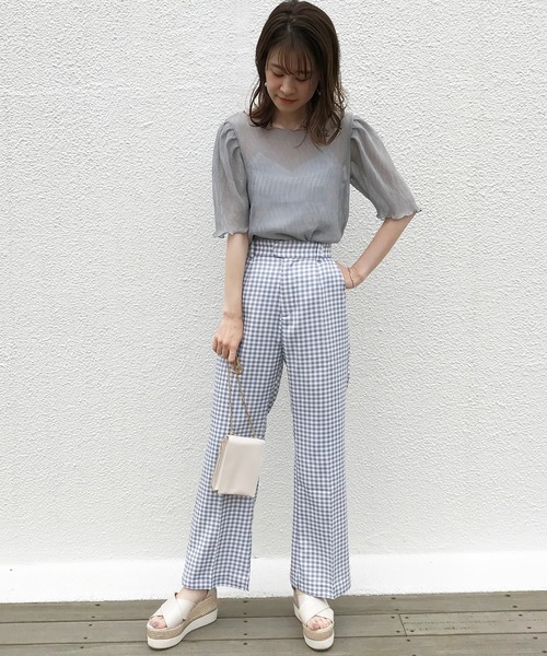 one after another NICE CLAUP（ワンアフターアナザーナイスクラップ）の「シアープリーツブラウス(キャミセット)（シャツ/ブラウス・レディース・オフホワイト/アイボリー/ブルーグレー/モカ/ブラック・FREE）」の16枚目の写真