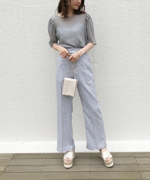 one after another NICE CLAUP（ワンアフターアナザーナイスクラップ）の「シアープリーツブラウス(キャミセット)（シャツ/ブラウス・レディース・オフホワイト/アイボリー/ブルーグレー/モカ/ブラック・FREE）」の17枚目の写真