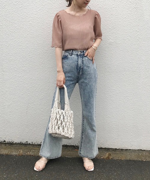 one after another NICE CLAUP（ワンアフターアナザーナイスクラップ）の「シアープリーツブラウス(キャミセット)（シャツ/ブラウス・レディース・オフホワイト/アイボリー/ブルーグレー/モカ/ブラック・FREE）」の8枚目の写真