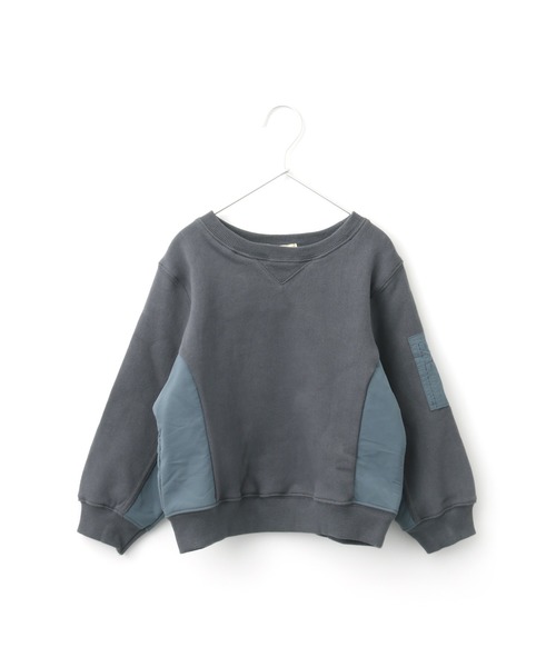 MAKE YOUR DAY（メイクユアデイ）の「MA-1切替両面起毛トレーナー■80～140cm（スウェット・キッズ・チャコールグレー/ピンク/グリーン・90/100/130/140/110/120/80）」の7枚目の写真