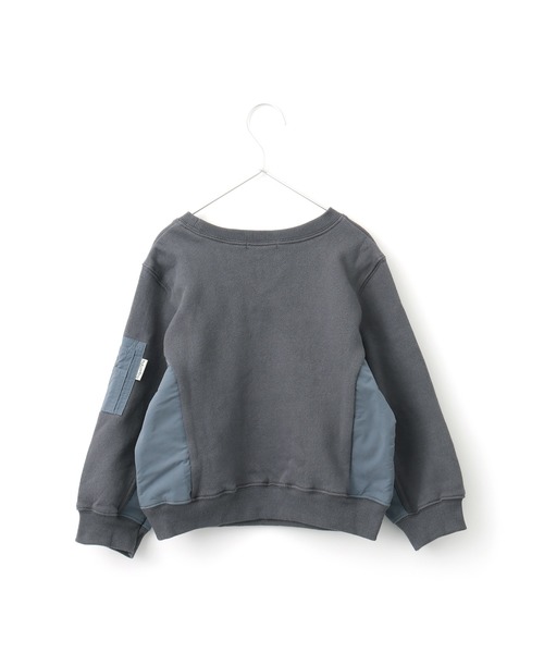 MAKE YOUR DAY（メイクユアデイ）の「MA-1切替両面起毛トレーナー■80～140cm（スウェット・キッズ・チャコールグレー/ピンク/グリーン・90/100/130/140/110/120/80）」の8枚目の写真