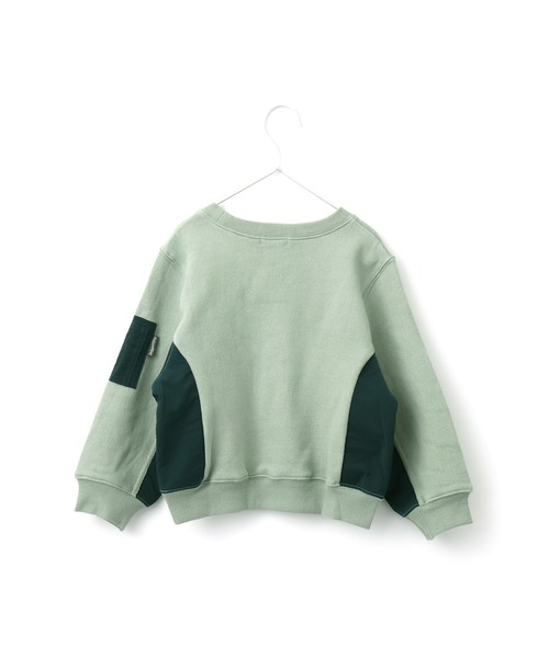 MAKE YOUR DAY（メイクユアデイ）の「MA-1切替両面起毛トレーナー■80～140cm（スウェット・キッズ・チャコールグレー/ピンク/グリーン・90/100/130/140/110/120/80）」の9枚目の写真