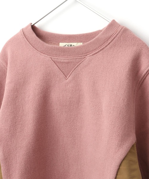 MAKE YOUR DAY（メイクユアデイ）の「MA-1切替両面起毛トレーナー■80～140cm（スウェット・キッズ・チャコールグレー/ピンク/グリーン・90/100/130/140/110/120/80）」の11枚目の写真