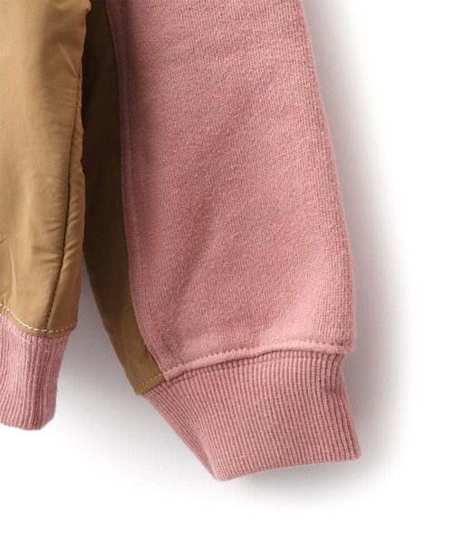 MAKE YOUR DAY（メイクユアデイ）の「MA-1切替両面起毛トレーナー■80～140cm（スウェット・キッズ・チャコールグレー/ピンク/グリーン・90/100/130/140/110/120/80）」の12枚目の写真