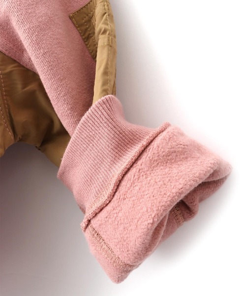 MAKE YOUR DAY（メイクユアデイ）の「MA-1切替両面起毛トレーナー■80～140cm（スウェット・キッズ・チャコールグレー/ピンク/グリーン・90/100/130/140/110/120/80）」の13枚目の写真