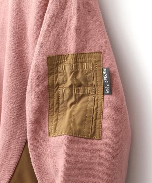 MAKE YOUR DAY（メイクユアデイ）の「MA-1切替両面起毛トレーナー■80～140cm（スウェット・キッズ・チャコールグレー/ピンク/グリーン・90/100/130/140/110/120/80）」の15枚目の写真