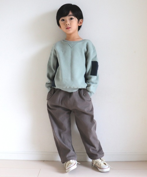 MAKE YOUR DAY（メイクユアデイ）の「MA-1切替両面起毛トレーナー■80～140cm（スウェット・キッズ・チャコールグレー/ピンク/グリーン・90/100/130/140/110/120/80）」の18枚目の写真