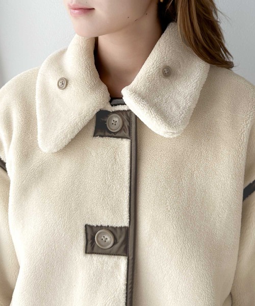 classicalelf（クラシカルエルフ）の「シーズンムードたっぷり 2wayリバーシブルボア＆スエードブルゾン（ムートンコート・レディース・アイボリー/ブラック/ベージュ/ブラウン・LARGE/MEDIUM/X-LARGE/SMALL）」の18枚目の写真