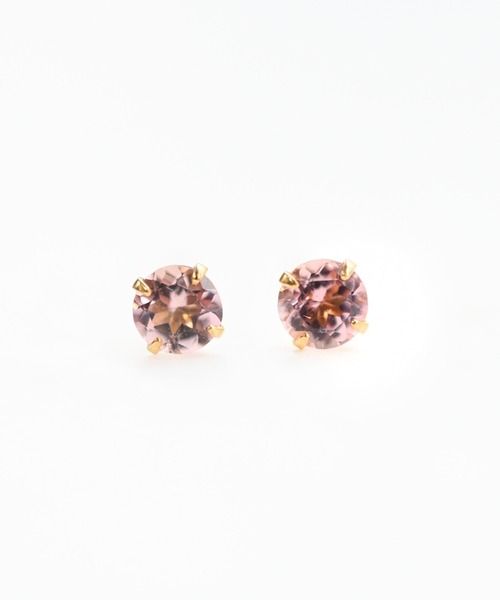 sowi（ソーイ）の「K10　誕生石　天然石　スタッド　ピアス　全4種類（ピアス（両耳用）・レディース・ピンク/レッド/ネイビー/グリーン・ﾌﾘ-）」の3枚目の写真