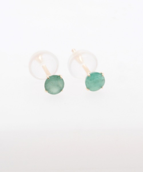 sowi（ソーイ）の「K10　誕生石　天然石　スタッド　ピアス　全4種類（ピアス（両耳用）・レディース・ピンク/レッド/ネイビー/グリーン・ﾌﾘ-）」の7枚目の写真