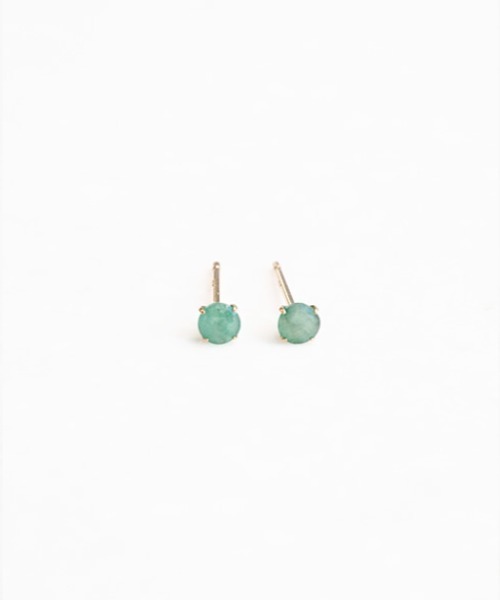 sowi（ソーイ）の「K10　誕生石　天然石　スタッド　ピアス　全4種類（ピアス（両耳用）・レディース・ピンク/レッド/ネイビー/グリーン・ﾌﾘ-）」の6枚目の写真