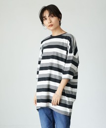 マルチボーダーカットチュニック1 ＊