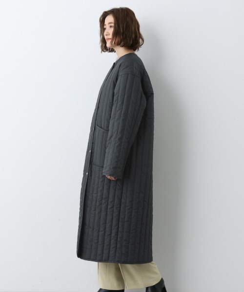 A part by（アパートバイ）の「Poキルティングノーカラーコート　917363（ダウンジャケット/コート・レディース・アイボリー/チャコールグレー/グリーン系その他4・FREE）」の14枚目の写真